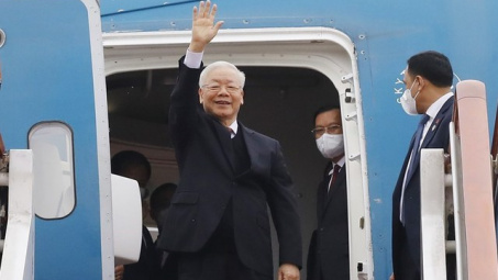 Tổng Bí thư Nguyễn Phú Trọng đến Bắc Kinh, bắt đầu chuyến thăm chính thức Trung Quốc