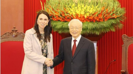 Tổng Bí thư Nguyễn Phú Trọng tiếp Thủ tướng New Zealand