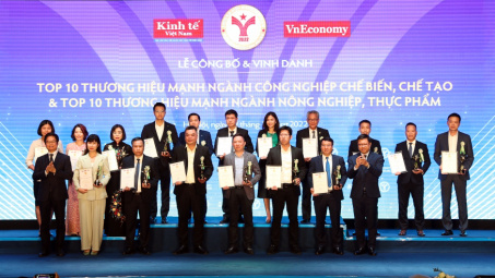 HABECO được vinh danh Top 10 thương hiệu mạnh ngành Nông nghiệp - Thực phẩm 2022