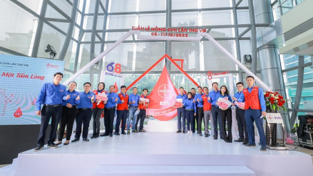 Tuần lễ hồng EVN lần thứ VIII tiếp nhận 9.259 đơn vị máu