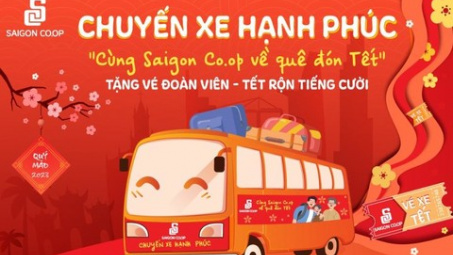 Saigon Co.op tổ chức "Chuyến xe 0 đồng" đưa người lao động về quê ăn Tết