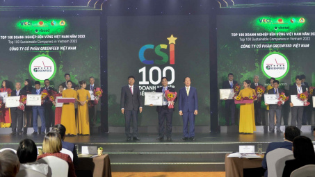 GREENFEED được vinh danh Top 100 Doanh nghiệp Bền vững năm 2022 lĩnh vực sản xuất