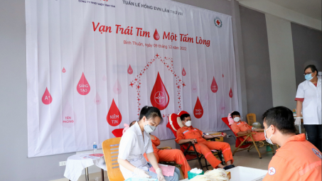 Nhiệt điện Vĩnh Tân hưởng ứng Tuần lễ hồng EVN lần thứ VIII