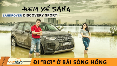 Đem xế sang Land Rover Discovery Sport đi "bơi" ở bãi sông Hồng