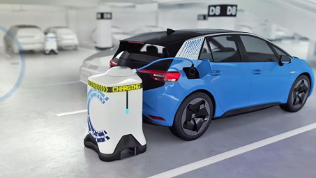 Volkswagen chế tạo robot giúp sạc ô tô điện