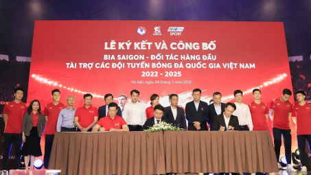 Bia Saigon trở thành đối tác hàng đầu – tài trợ cho đội tuyển bóng đá Quốc gia Việt Nam trong 3 năm