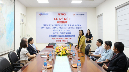 Foxconn dự kiến đầu tư 300 triệu USD vào KCN Quang Châu, Bắc Giang