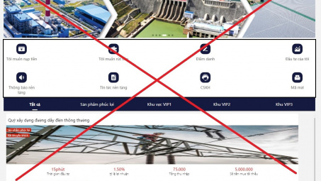 Xuất hiện trang web giả mạo thương hiệu EVN
