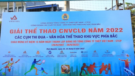 Rộn ràng Hội thao CNVCLĐ chào mừng 15 năm thành lập Đảng bộ Tổng công ty Thép Việt Nam - CTCP