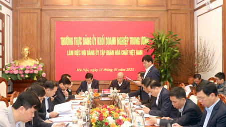 Thường trực Đảng ủy Khối Doanh nghiệp Trung ương làm việc với Đảng ủy Tập đoàn Hóa chất Việt Nam
