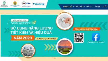 Phát động cuộc thi trực tuyến “Tìm hiểu kiến thức về sử dụng năng lượng tiết kiệm và hiệu quả năm 2023”