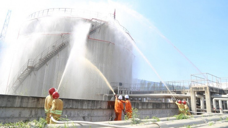 Nhiệt điện Duyên Hải: Diễn tập ứng phó sự cố hóa chất kết hợp phòng cháy chữa cháy và cứu nạn cứu hộ