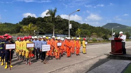 Nhiệt điện Mông Dương thực tập phương án chữa cháy, cứu nạn cứu hộ