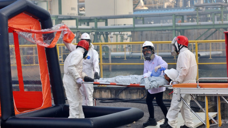 Bộ Công Thương phối hợp với tỉnh Thái Bình tổ chức diễn tập ứng phó sự cố hóa chất năm 2023