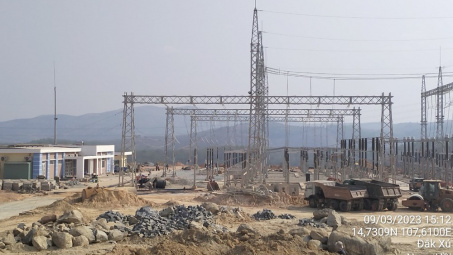 Nỗ lực hoàn thành thi công Trạm cắt 220kV Bờ Y và đấu nối trong tháng 3/2023