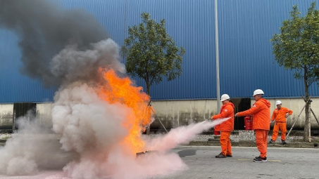 Nhiệt điện Thái Bình: Diễn tập chữa cháy, tìm kiếm cứu nạn, cứu hộ tại cơ sở