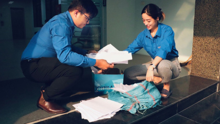 Nét đẹp màu áo xanh tại trụ sở Cục Xúc tiến thương mại