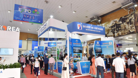 Khu gian hàng “Invest in Vietnam” tại VIETNAM EXPO - cầu nối xúc tiến đầu tư phát triển công nghiệp trọng điểm Việt Nam