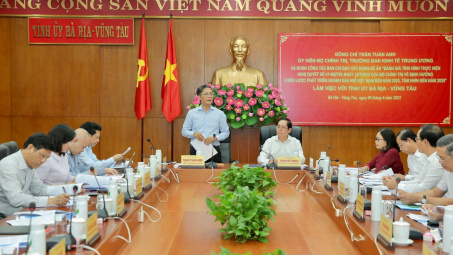 Ban Kinh tế Trung ương làm việc tại Bà Rịa - Vũng Tàu về Nghị quyết 41-NQ/TW
