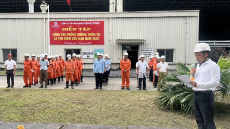Nhiệt điện Hải Phòng: Diễn tập phòng chống thiên tai & tìm kiểm cứu nạn năm 2023