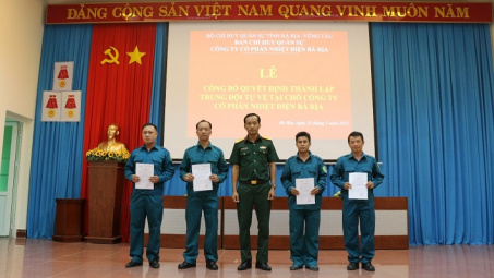 Nhiệt điện Bà Rịa thành lập Trung đội tự vệ tại chỗ