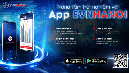 EVNHANOI ứng dụng app EVNHANOI tới 2,8 triệu khách hàng
