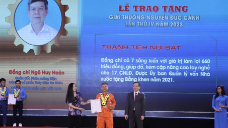 EVNGENCO1 có 1 cá nhân tiêu biểu được trao Giải thưởng Nguyễn Đức Cảnh năm 2023