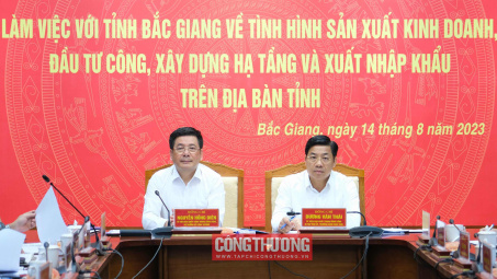 Bộ trưởng Nguyễn Hồng Diên làm việc với tỉnh Bắc Giang