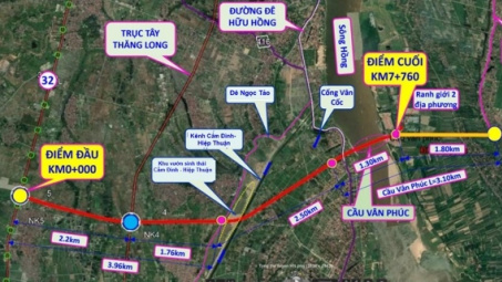 Hà Nội đầu tư hơn 3.400 tỷ đồng xây dựng cầu Vân Phúc vượt sông Hồng