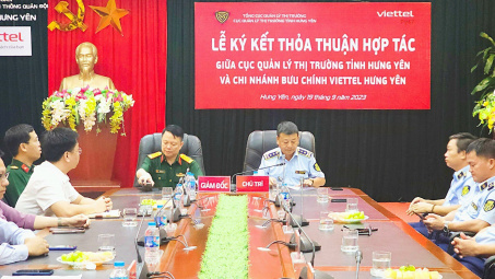 Hưng Yên: Cục Quản lý thị trường cùng Chi nhánh Viettel Post ký thỏa thuận hợp tác