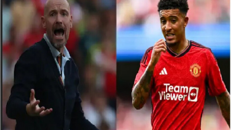 Jadon Sancho khẩu chiến với Erik ten Hag