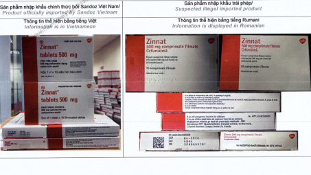 Hà Nội cảnh báo về thuốc Zinnat tablets 500mg nghi không rõ nguồn gốc