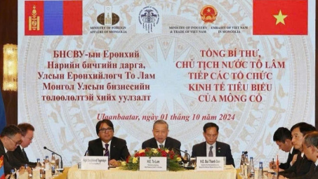 Thứ trưởng Nguyễn Sinh Nhật Tân tháp tùng Tổng Bí thư, Chủ tịch nước Tô Lâm tham gia một số hoạt động tại Mông Cổ