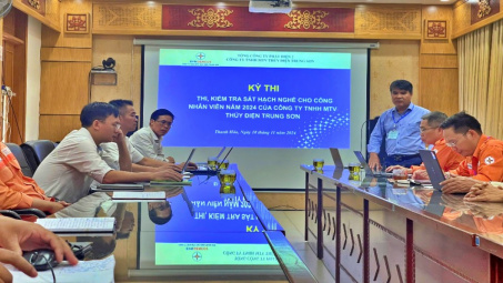 Thủy điện Trung Sơn: 100% thí sinh  đạt kết quả tốt  tại kỳ thi, kiểm tra sát hạch nghề năm 2024