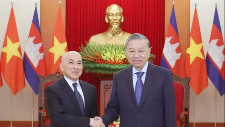 Tổng Bí thư Tô Lâm hội kiến với Quốc vương Campuchia