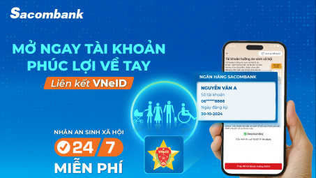 Ngân hàng Sacombank liên kết tài khoản với ứng dụng VNeID