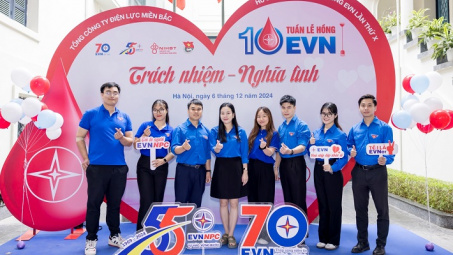 Tuần lễ hồng EVN lần thứ X tiếp nhận 11.574 đơn vị máu
