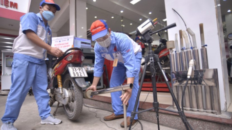 Kiểm định khí thải xe mô tô, xe gắn máy lưu động bằng xe chuyên dùng
