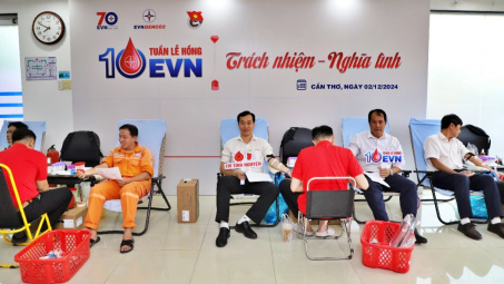 EVNGENCO2 hiến tặng 111 đơn vị máu trong ngày đầu tiên tổ chức Tuần lễ hồng EVN lần thứ X