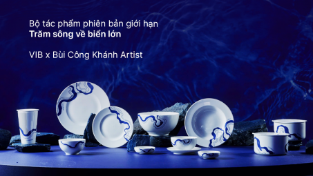 VIB kết hợp Bùi Công Khánh tặng khách hàng tiền gửi tác phẩm độc quyền “Trăm sông về biển lớn”