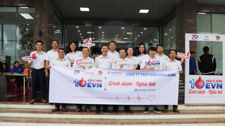 “Trách nhiệm - Nghĩa tình” Công ty Thủy điện Sông Bung hưởng ứng Tuần lễ Hồng EVN lần thứ X