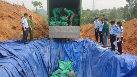 Yên Bái: buộc tiêu hủy gần 7 tấn chân gà đông lạnh không rõ nguồn gốc xuất xứ