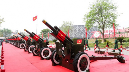 Dàn pháo phục vụ Lễ kỷ niệm 70 năm Chiến thắng Điện Biên Phủ đã đến Điện Biên