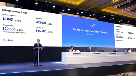 ĐHĐCĐ Ngân hàng VIB: Tăng trưởng tín dụng bứt phá, có thể hoàn nhập 1.000 tỷ đồng dự phòng rủi ro