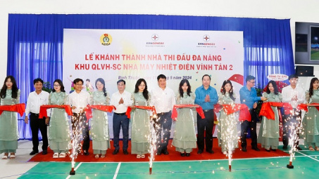 Nhiệt điện Vĩnh Tân 2: Khánh thành Nhà thi đấu đa năng và sân tennis Khu Quản lý vận hành