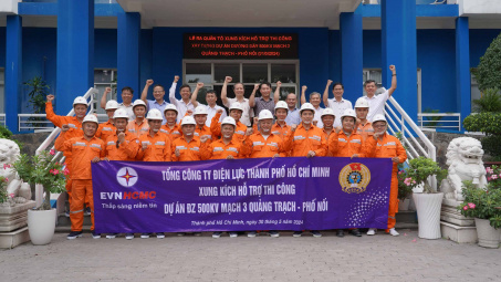 EVNHCMC ra quân Đội xung kích hỗ trợ thi công đường dây 500kV mạch 3 Quảng Trạch - Phố Nối