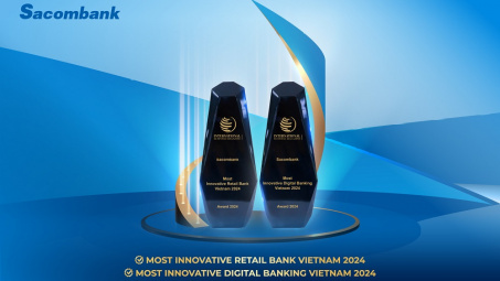 Sacombank nhận 2 giải thưởng trong lĩnh vực ngân hàng số và bán lẻ sáng tạo