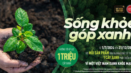 Tái khởi động chương trình "Sống khỏe góp xanh 2024”, hướng tới kỷ lục 1 triệu cây xanh cùng Panasonic