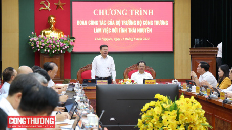 Bộ trưởng Bộ Công Thương Nguyễn Hồng Diên làm việc với tỉnh Thái Nguyên