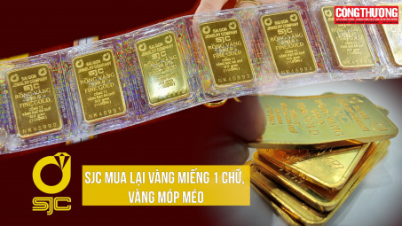 SJC mở cửa mua lại vàng miếng 1 chữ, vàng móp méo